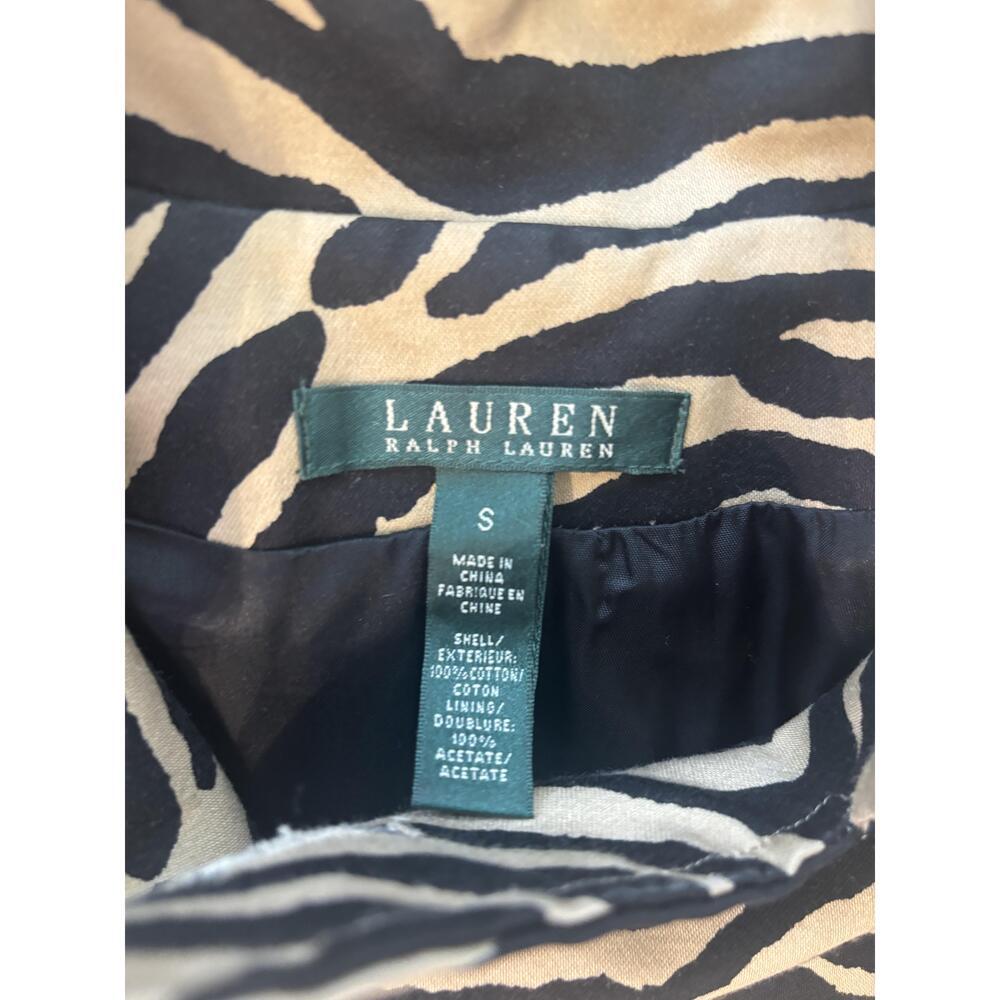 Lauren Ralph Lauren Zebra Print Belted Trench Coat Double Breasted Small - Picture 4 of 10